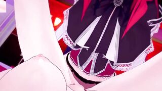 DxD Фута Риас и Фута Акино трахают свою подругу 1 серия