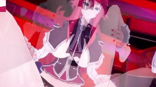 DxD Фута Риас и Фута Акино трахают свою подругу 1 серия