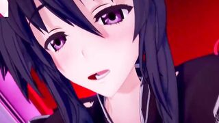 DxD Фута Риас и Фута Акино трахают свою подругу 1 серия