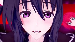 DxD Фута Риас и Фута Акино трахают свою подругу 1 серия