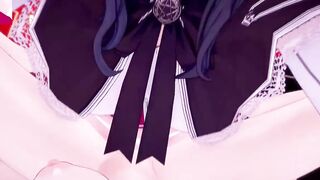 DxD Фута Риас и Фута Акино трахают свою подругу 1 серия