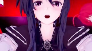 DxD Фута Риас и Фута Акино трахают свою подругу 1 серия