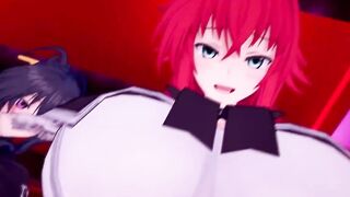 DxD Фута Риас и Фута Акино трахают свою подругу 1 серия