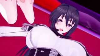 DxD Фута Риас и Фута Акино трахают свою подругу 1 серия