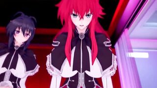 DxD Фута Риас и Фута Акино трахают свою подругу 1 серия