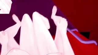 DxD Фута Риас и Фута Акино трахают свою подругу 1 серия