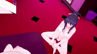 DxD Фута Риас и Фута Акино трахают свою подругу 1 серия