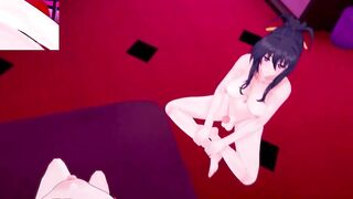 DxD Фута Риас и Фута Акино трахают свою подругу 1 серия