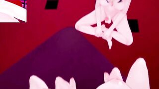 DxD Фута Риас и Фута Акино трахают свою подругу 1 серия