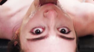 Teen Cutie Reese Robbin's Throat Stretch Workout with Bald Daddy
