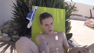 Amateur Pool Party Jerk-Off Session with Hot Blonde Babe