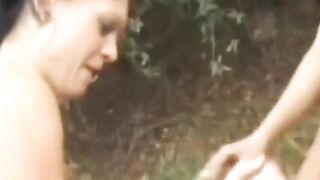 Dominatrix Mistress Outdoor Bondage Session with Submissive Bitch Slave