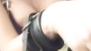 Dominatrix Mistress Outdoor Bondage Session with Submissive Bitch Slave