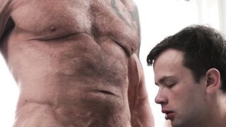 Dallas Steele's Muscle Bear Fucks Hunk Logans Ass Raw