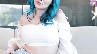 Stunning Black Babe Jewels Blue Rides A Monster-Sized White Dick