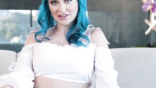 Stunning Black Babe Jewels Blue Rides A Monster-Sized White Dick