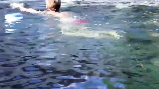 Blonde Twunk's Poolside Masturbation Adventure