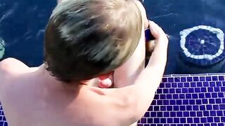 Blonde Twunk's Poolside Masturbation Adventure