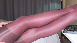 Sexy Blondie's Four Layers Of Nylons Unveiled In A Sensual Dance