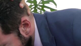 Busty Blonde MILF Gets Anal Pounding From Her Hot Secretary In A Suit