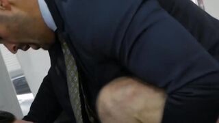 Busty Blonde MILF Gets Anal Pounding From Her Hot Secretary In A Suit