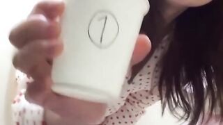 Kinky Japanese Babe Tracks Her Pee Volume in Fetish Video