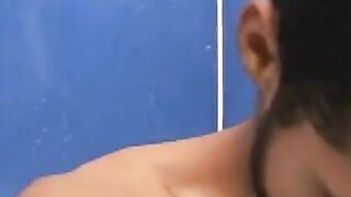Brazilian Hunk Dildo Fucks His Ass While Bathing