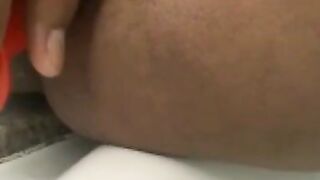 Brazilian Hunk Dildo Fucks His Ass While Bathing