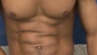 Brazilian Hunk Dildo Fucks His Ass While Bathing