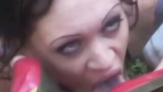 Outdoor Lesbian Sex Adventure - Dykes Eat Ass Outdoors While Wearing Leather