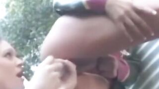Outdoor Lesbian Sex Adventure - Dykes Eat Ass Outdoors While Wearing Leather