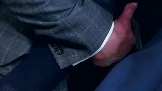 Businessman's Beard Gets Facial While Riding Colleagues Dick