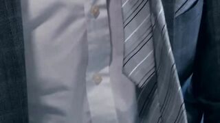 Businessman's Beard Gets Facial While Riding Colleagues Dick