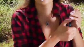 Transgender Babe's Outdoor Masturbation Adventure