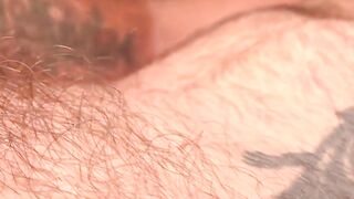 Tatted-Up Daddy" - Older Man Jerks Off & Shoots A Huge Load On His Belly