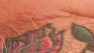 Tatted-Up Daddy" - Older Man Jerks Off & Shoots A Huge Load On His Belly
