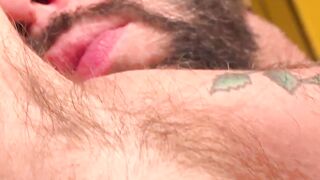 Tatted-Up Daddy" - Older Man Jerks Off & Shoots A Huge Load On His Belly