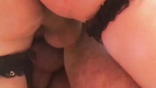 Blondie & Brunette Bombshells - Hot Couple Fucks Hardcore in Bed