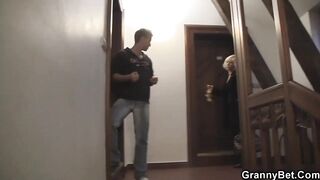 Dude fingering and doggy-fucks mature blonde neighbors