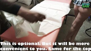 Hotwife into Student Outfit Seduced Masseur Dude (English Subtitles) 60FPS
