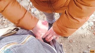 OMG OUTSIDE CUM STOCKINGS INSIDE DANGEROUS PLACE