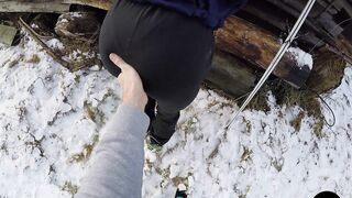 Ski Instructor Fucking his Adorable College Girl after getting a Head