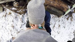 Ski Instructor Fucking his Adorable College Girl after getting a Head