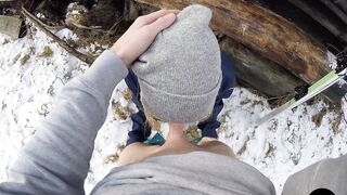 Ski Instructor Fucking his Adorable College Girl after getting a Head