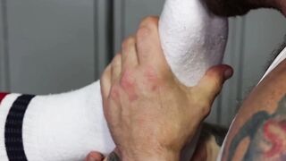 Black Foot Worship - White Guy Fucks Black Feet And Dick In POV