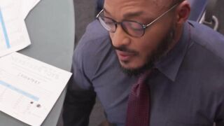Boss Lady's Knee-Sucking Blowjob - Transgender Babe Sucks And Swallows
