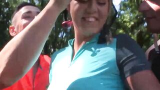 Three's Company - Hiking Babe Gets Double Penetrated By Two Stud Males In A Threesome Adventure