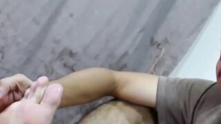 Twinks Foot Fetish - Close-up POV of Hot Twunk Wanking Hard