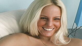 Bad-girl waitress goes from serving drinks to servicing cock in this hot threesome