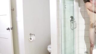 Hot MILF Sneakily Gives Blowjob In Shower To Her Son's Friend